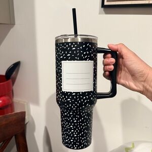 Michael’s black white speckled cosmopolitan notebook Tumbler 40oz